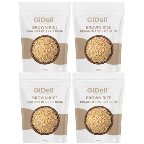 GiDeli Hochwertiger Brauner Reis, Brauner Reis Naturreis, Brown Rice Natural Premium (20kg) von GiDeli