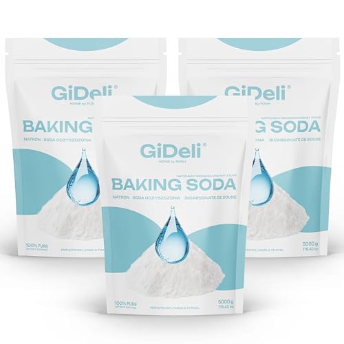 GiDeli Natron Pulver 3x 5kg Baking soda Backpulver E500ii Natriumbicarbonat hochreine Lebensmittelqualität (15kg) von GiDeli