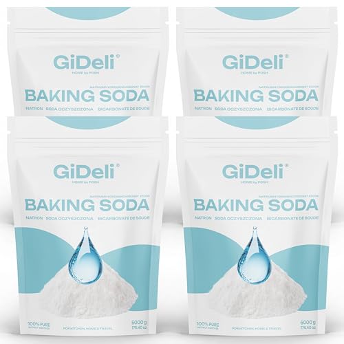GiDeli Natron Pulver 4x 5kg Baking soda Backpulver E500ii Natriumbicarbonat hochreine Lebensmittelqualität (20kg) von GiDeli