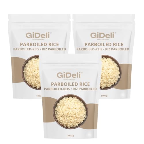GiDeli Parboiled Reis, Parabelreis, Premium Reis Parboiled Eine Perfekte Ergänzung Zu Gerichten (15kg) von GiDeli