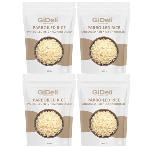 GiDeli Parboiled Reis, Parabelreis, Premium Reis Parboiled Eine Perfekte Ergänzung Zu Gerichten (20kg) von GiDeli
