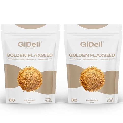 Goldleinsamen Leinsamen Gold 2x 5kg Leinsaat Gelb Müsli für Backen (10kg) von GiDeli