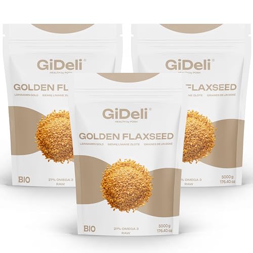 Goldleinsamen Leinsamen Gold 3x 15kg Leinsaat Gelb Müsli für Backen (15kg) von GiDeli