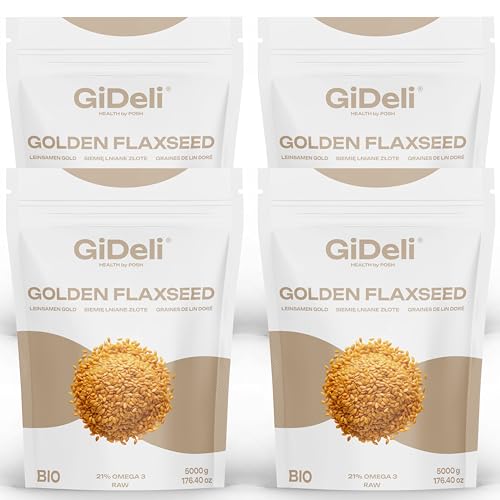 Goldleinsamen Leinsamen Gold 4x 5kg Leinsaat Gelb Müsli für Backen (20kg) von GiDeli