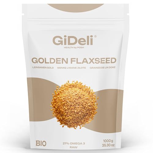 Goldleinsamen Leinsamen Gold Leinsaat Gelb Müsli für Backen (1kg) von GiDeli