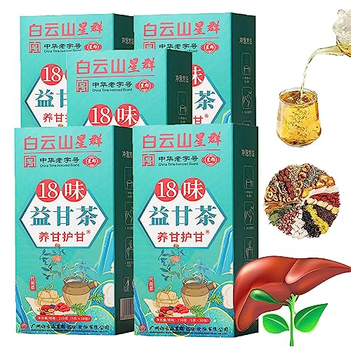 18 Flavors Liver Care Tea, 18 Flavors of Liver Protection Tea, Nourish The Liver and Protect The Liver, Chinese Nourishing Liver Tea, Health Preserving Tea, for All People (5Boxes) von Gienslru