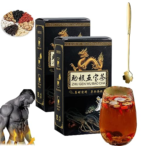 Ginseng Five Treasures Tea, Kidney Tea Formula Ginseng Five Treasure Tea, Zhu Gen Wu Bao Cha, Chinese Kidney Care Tea (2PCS) von Gienslru