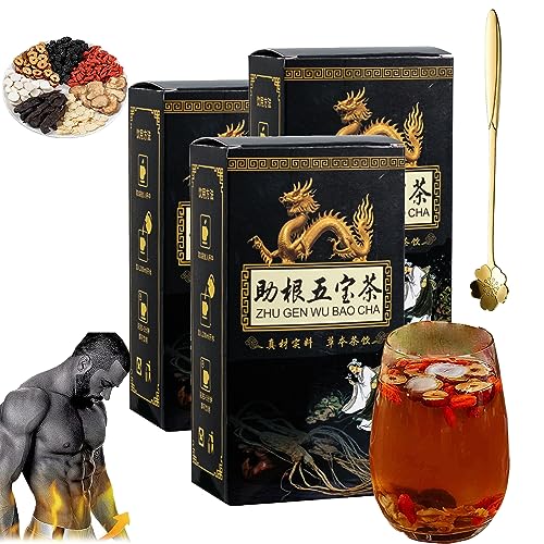 Ginseng Five Treasures Tee, Nieren-Formel Zhu Gen Wu Bao Cha, Chinesischer Nierenpflege-Tee (3 Stück) von Gienslru