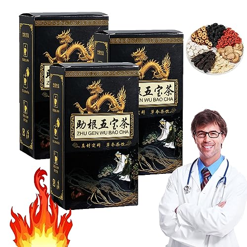 Ginseng Five Treasures Tea Kidney Tea, Zhu Gen Wu Bao Cha, Essential Chinese Herbal Tea for Men, Liver and Kidney Care Tea, Men’s Essentials Kidney Tea, Tonify Kidney and Qi (*3) von Gienslru