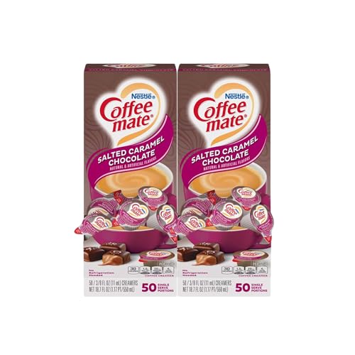 Giftoluxe Coffee-Mate Sahnekännchen, gesalzene Karamellschokolade, 50 Karamell, einfach und bequem, koschere Milchprodukte, laktosefrei, cholesterinfrei, 2 Stück (100 Kapseln) von Giftoluxe