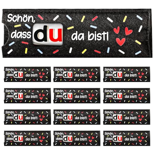 Giftota 12pcs Schön dass du da bist Geschenke - Gastgeschenke Hochzeit Konfirmation Geburtstag Taufe Abschluss - Hülle Filz Geschenk Verpackung - Duplo Geschenkbox-Dankeschön Geschenk, Ohne Schokolade Giftota 12pcs Schön dass du da bist Geschenke - Gastgeschenke Hochzeit Konfirmation Geburtstag Taufe Abschluss - Hülle Filz Geschenk Verpackung - Duplo Geschenkbox-Dankeschön Geschenk, Ohne Schokolade von Giftota