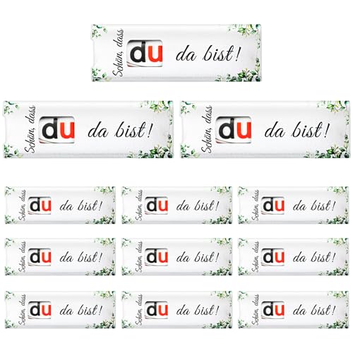 Giftota 12pcs Schön dass du da bist Geschenke - Gastgeschenke Hochzeit Konfirmation Taufe Geburtstag - Eukalyptus Stil Hülle Filz Geschenk Verpackung - Dankeschön Geschenk, Ohne Schokolade Giftota 12pcs Schön dass du da bist Geschenke - Gastgeschenke Hochzeit Konfirmation Taufe Geburtstag - Eukalyptus Stil Hülle Filz Geschenk Verpackung - Dankeschön Geschenk, Ohne Schokolade von Giftota