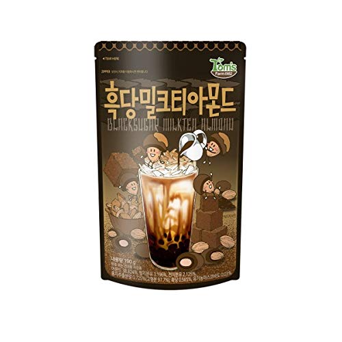 Gilim Tom's Farm Black Sugar Milk Tea Almond (190g 6.7 oz) Korea Sweet Nut Snack (1 Pack) von Gilim