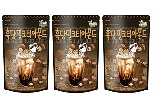 Gilim Tom's Farm Black Sugar Milk Tea Almond (190g 6.7 oz) Korea Sweet Nut Snack (3 Packs) von Gilim