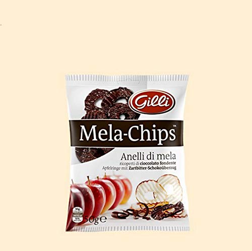 Mela-Chips mit Überzug aus Zartbitter-Schokolade 50 gr. - Gilli von Gilli