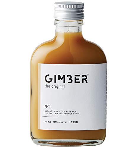 GIMBER Biologisches Ingwerkonzentrat 200 ml | Alkoholfreies Bio-Getränk aus Ingwer, Zitrone und Kräutern | Premium Ingwer Essenz von Gimber