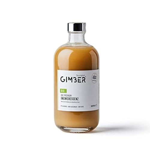 GIMBER Biologisches Ingwerkonzentrat 500 ml | Alkoholfreies Bio-Getränk aus Ingwer, Zitrone und Kräutern | Premium Bio Ingwer Essenz von Gimber