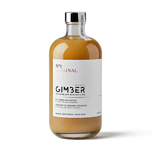 GIMBER Biologisches Ingwerkonzentrat 500 ml | Alkoholfreies Bio-Getränk aus Ingwer, Zitrone und Kräutern | Premium Bio Ingwer Essenz von Gimber