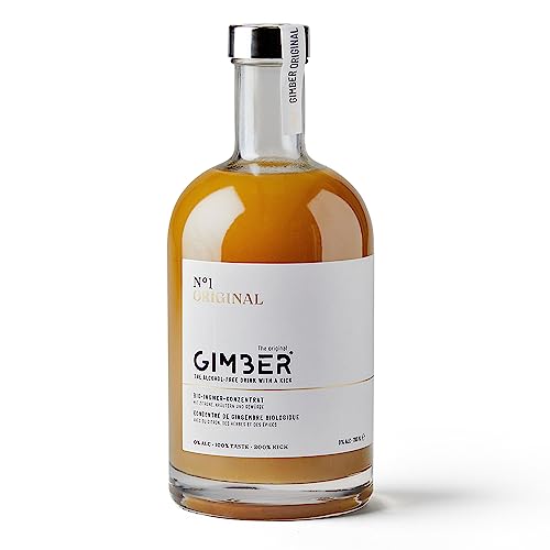 GIMBER Biologisches Ingwerkonzentrat 700 ml | Alkoholfreies Bio-Getränk aus Ingwer, Zitrone und Kräutern | Premium Ingwer Essenz von Gimber