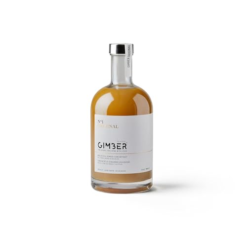 GIMBER Biologisches Ingwerkonzentrat 700 ml | Alkoholfreies Bio-Getränk aus Ingwer, Zitrone und Kräutern | Premium Ingwer Essenz von Gimber