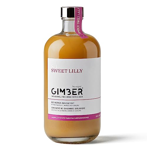 GIMBER Sweet Lilly Biologisches Ingwerkonzentrat 500ml | Alkoholfreies Bio-Getränk aus ein mix von Ingwer, Passionsfrucht, Ananas und Kurkuma | Premium Bio Ingwer Essenz von Gimber