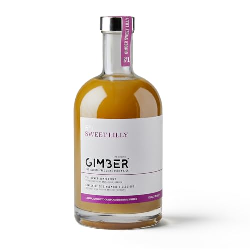 GIMBER Sweet Lilly Biologisches Ingwerkonzentrat 700ml | Alkoholfreies Bio-Getränk aus ein mix von Ingwer, Passionsfrucht, Ananas und Kurkuma | Premium Bio Ingwer Essenz von Gimber