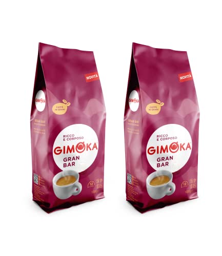 Gimoka - Ganze Kaffeebohnen - 2 Kg - Mischung GRAN BAR - Intensität 12 - Made In Italy - 2 Packungen À 1 Kg von Gimoka