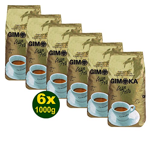 Gimoka Gran Festa Kaffee Gold Ganze Bohnen 6x 1000g (6000g) - ein Fest der Sinne! von Gimoka