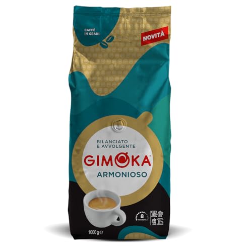 Gimoka – Kaffeebohnen – 1 kg – Armonioso Mischung – mittlere Röstung – Intensität 8 – hergestellt in Italien – 1kg Packung von Gimoka