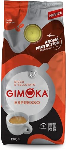 Gimoka – Kaffeebohnen – 1 kg – ESPRESSO Mischung – mittlere Röstung – Intensität 9 – mit wiederverschließbarem Deckel – hergestellt in Italien – 1kg Packung von Gimoka