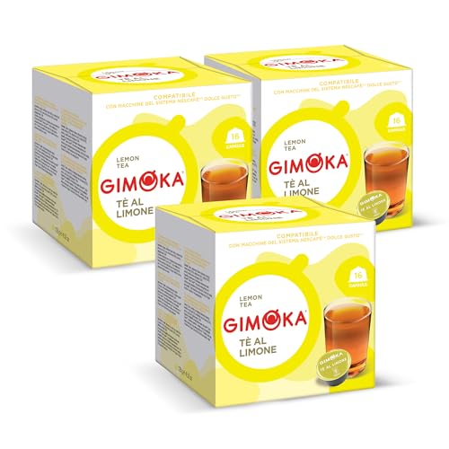 Gimoka Kaffeekapseln, Geschmack ZITRONENTEE - 48 Kapseln Kompatibel mit Kaffeemaschinen der Marke Nescafè* Dolce Gusto*, 48 Stück (3 x 16 Getränke), Hergestellt in Italien von Gimoka