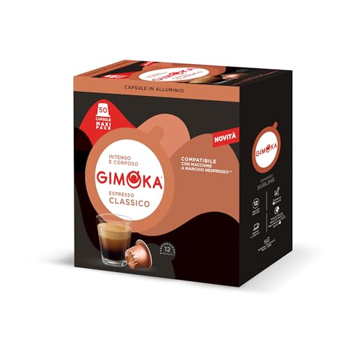 Gimoka Kaffeekapseln Espresso Classico, Intensität 12/13-50 Kapsel aus Aluminium - Kompatibel mit Nespresso* Haushalts-Espressomaschinen - Hergestellt in Italien Gimoka Kaffeekapseln Espresso Classico, Intensität 12/13-50 Kapsel aus Aluminium - Kompatibel mit Nespresso* Haushalts-Espressomaschinen - Hergestellt in Italien von Gimoka