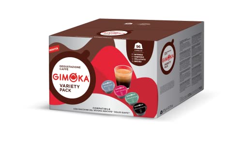 Gimoka Kaffeekapseln Espresso Vielfaltspaket, Intensität 8 bis 13, 4 verschiedene Sorten - 96 Kapseln Kompatibel mit Kaffeemaschinen der Marke Nescafè* Dolce Gusto*, 96 Stück, Hergestellt in Italien Gimoka Kaffeekapseln Espresso Vielfaltspaket, Intensität 8 bis 13, 4 verschiedene Sorten - 96 Kapseln Kompatibel mit Kaffeemaschinen der Marke Nescafè* Dolce Gusto*, 96 Stück, Hergestellt in Italien von Gimoka
