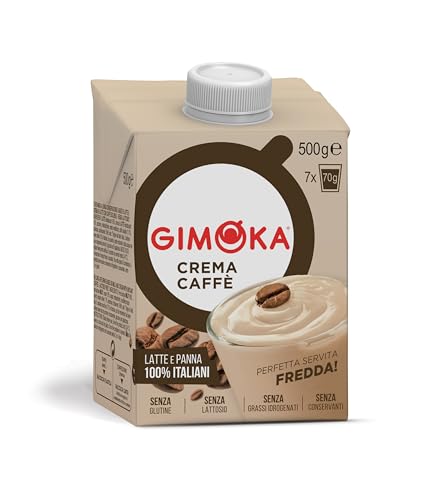 Gimoka Kalte Kaffeesahne - 500g Brick - Laktosefrei, glutenfrei, ohne Konservierungsstoffe - auf Milchbasis mit laktosefreiem löslichem Kaffee, langlebig UHT von Gimoka