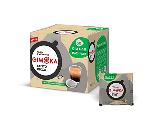 Gimoka Kompostierbare Kaffeepads, Gusto Ricco Kaffeemischung, Intensität 13-50 Pads - Kompatibel mit ESE System Papier Pads 44 mm Gimoka Kompostierbare Kaffeepads, Gusto Ricco Kaffeemischung, Intensität 13-50 Pads - Kompatibel mit ESE System Papier Pads 44 mm von Gimoka