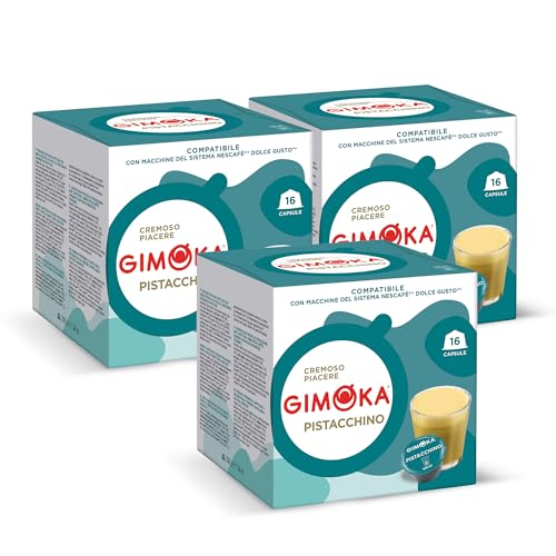Gimoka - Kompatibel Für Nescafè - Dolce Gusto - 48 Kapsel - Geschmack PISTAZIE - Made In Italy - 3 Packungen Zu 16 Kapseln von Gimoka