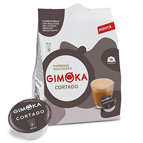 Gimoka - Kompatibel Für Nescafè - Dolce Gusto - 64 Kapsel - Geschmack CORTADO - Made In Italy - 4 Packungen Zu 16 Kapseln von Gimoka