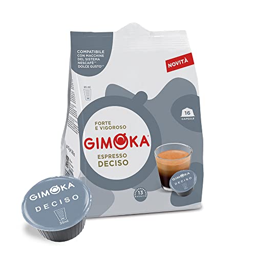 Gimoka - Kompatibel Für Nescafè - Dolce Gusto - 64 Kapsel - Geschmack DECISO - Intensität 13 - Made In Italy - 4 Packungen Zu 16 Kapseln von Gimoka