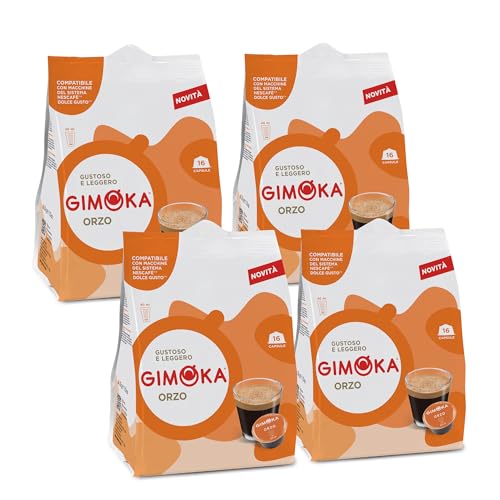 Gimoka - Kompatibel Für Nescafè - Dolce Gusto - 64 Kapsel - Geschmack GERSTE - Made In Italy - 4 Packungen Zu 16 Kapseln von Gimoka