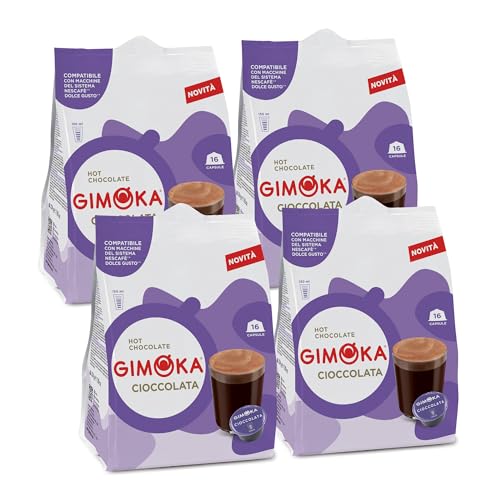 Gimoka - Kompatibel Für Nescafè - Dolce Gusto - 64 Kapsel - Geschmack SCHOKOLADE - Made In Italy - 4 Packungen Zu 16 Kapseln von Gimoka