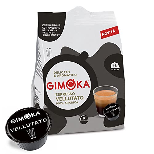 Gimoka - Kompatibel Für Nescafè - Dolce Gusto - 64 Kapsel - Geschmack VELLUTATO - Intensität 8 - Made In Italy - 100% Arabica - 4 Packungen Zu 16 Kapseln von Gimoka