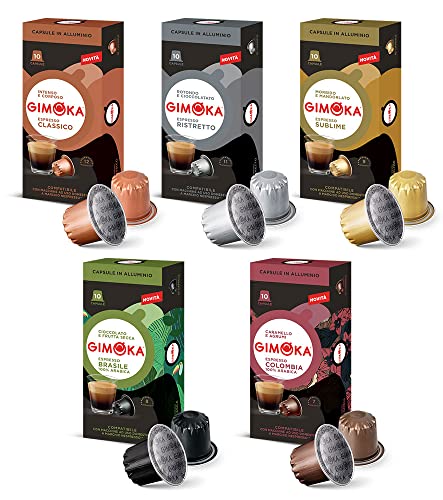 Gimoka Kaffeekapseln Espresso Vielfaltspaket, Intensität 7 bis 12-100 Kapsel aus Aluminium - Kompatibel mit Nespresso* Haushalts-Espressomaschinen - Hergestellt in Italien Gimoka Kaffeekapseln Espresso Vielfaltspaket, Intensität 7 bis 12-100 Kapsel aus Aluminium - Kompatibel mit Nespresso* Haushalts-Espressomaschinen - Hergestellt in Italien von Gimoka