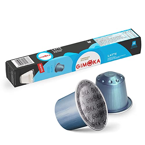 Gimoka Kaffeekapseln, Geschmack MILCH - 100 Kapsel aus Aluminium - Kompatibel mit Nespresso* Haushalts-Espressomaschinen - 100 Stück (10 x 10 Getränke) - Hergestellt in Italien von Gimoka