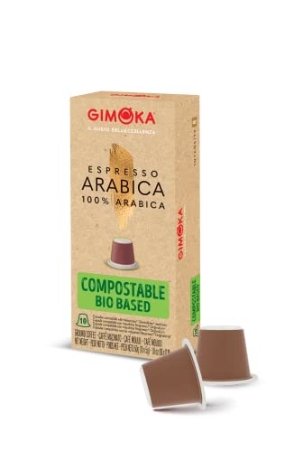 Gimoka Kompostierbare Kaffeekapseln Espresso 100% Arabica, Intensität 8/11-100 Kapsel - Kompatibel mit Nespresso®* Haushalts-Espressomaschinen - 100 Stück (10 x 10 Getränke) - Hergestellt in Italien von GIMOKA