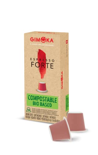 Gimoka Kompostierbare Kaffeekapseln Espresso Forte, Intensität 11/11-100 Kapsel - Kompatibel mit Nespresso®* Haushalts-Espressomaschinen - 100 Stück (10 x 10 Getränke) - Hergestellt in Italien von GIMOKA