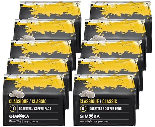 Gimoka - Kompatibel Für Senseo - 180 Pods - Geschmack Classic - Intensität 10 - Made In Italy - 10 Packungen Zu 18 Pods von Gimoka