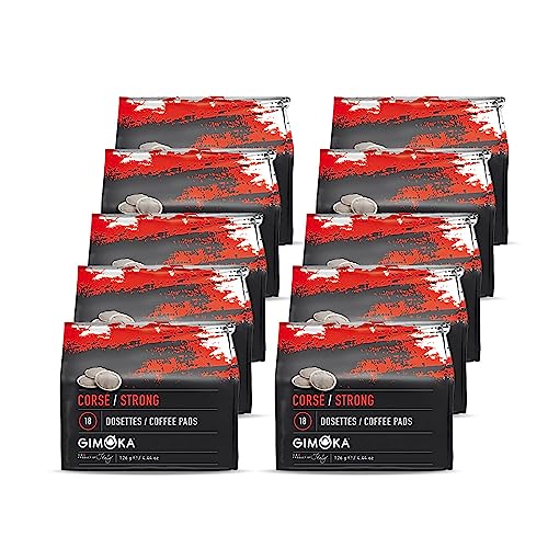 Gimoka Kaffeepads Espresso Strong, Intensität 12/12, 180 pads - Geeignet für Senseo* Maschinen, 180 Stück (10 x 18 Getränke), Hergestellt in Italien von Gimoka
