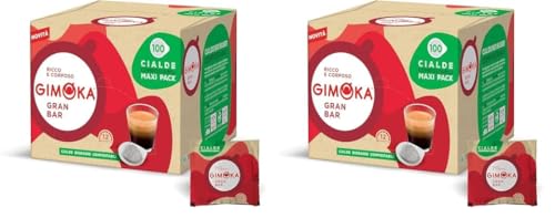 Gimoka Kompostierbare Kaffeepads, Gran Bar Intenso Kaffeemischung, Intensität 12-100 Pads - Kompatibel mit ESE System Papier Pads 44 mm (Packung mit 2) von Gimoka