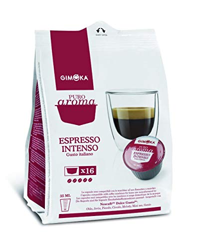 Gimoka Puro Aroma Espresso Intenso, Gusto Italiano, Kaffee, Kaffeekapsel Nescafé Dolce Gusto Kompatibel, Rot, 16 Kapseln von Gimoka