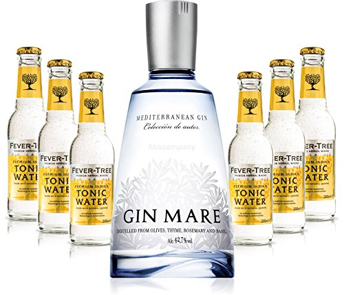Gin Tonic Set - Gin Mare 0,5l (42,7% Vol) + 6x Fever Tree Tonic Water 200ml inkl. Pfand MEHRWEG -[Enthält Sulfite] von Gin Mare-Gin Mare